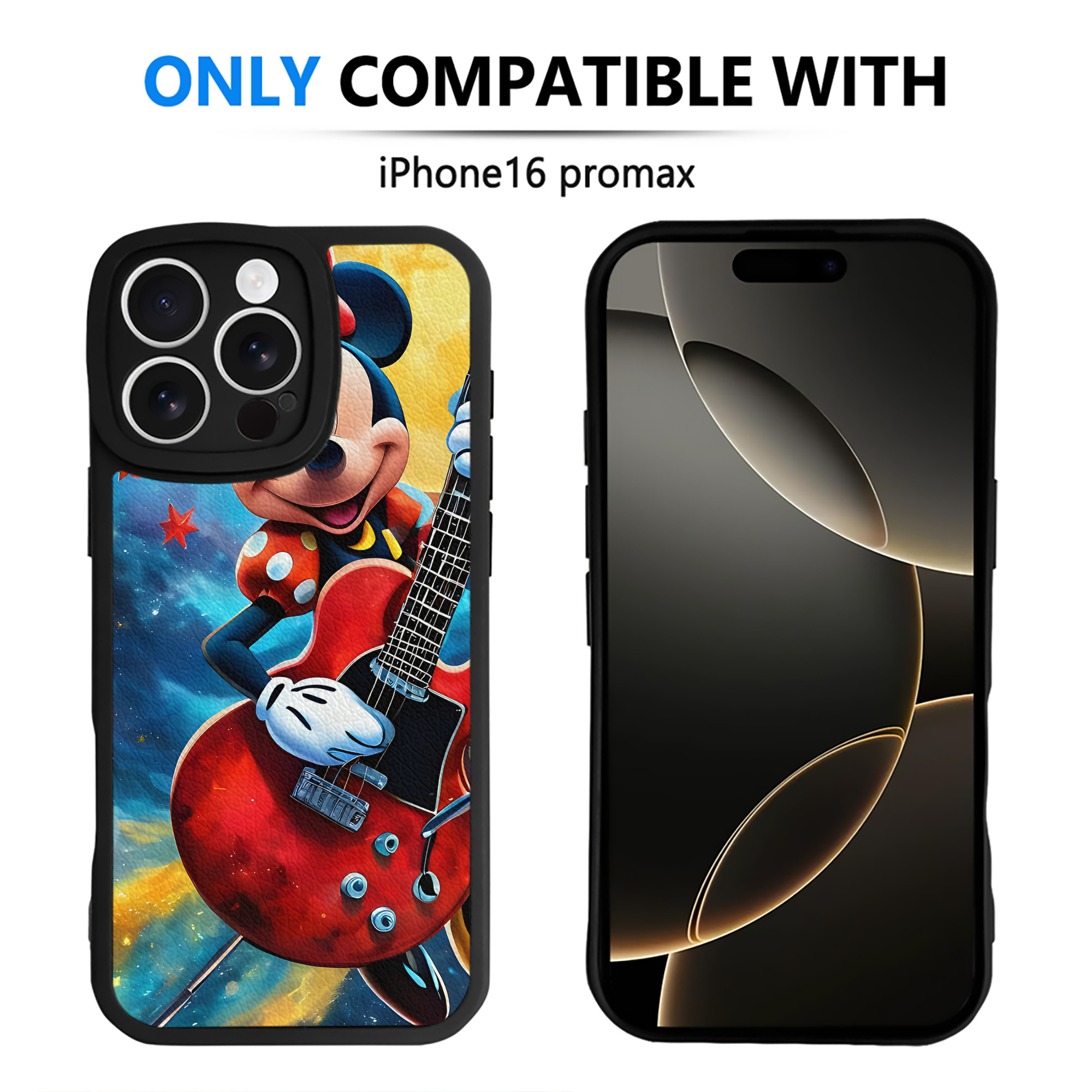 （画像用） ミッキーマウス Mickey Mouse 【iPhone 16シリーズ対応】シリコンスマホケース（レザー調） 材質：シリコン